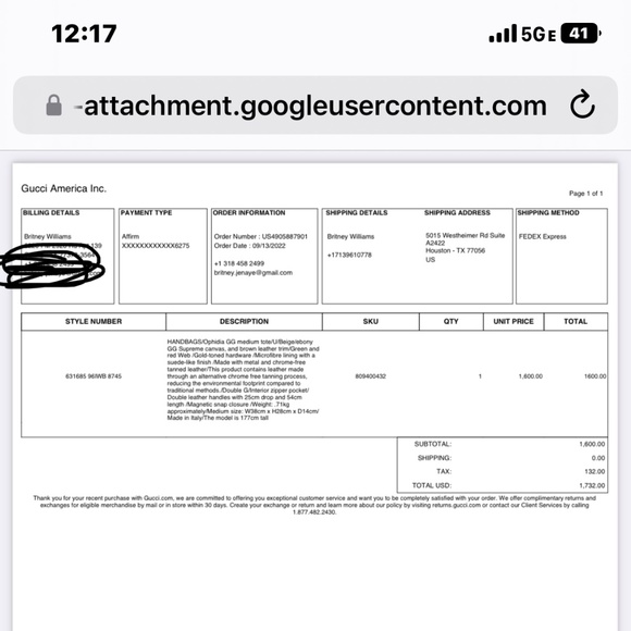 Gucci ophidia tote - Picture 2 of 2